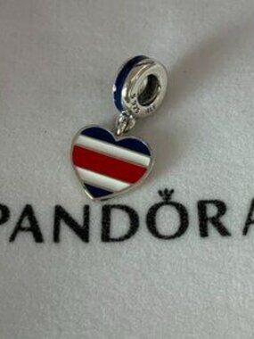 Pandora Costa Rica Flag Dangle Charm Heart Flag Pendant